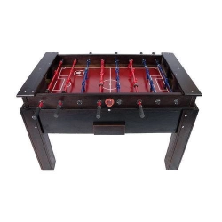 Mesa de pebolim oficial em madeira maciça com gaveta e varão embutido cor Tabaco
